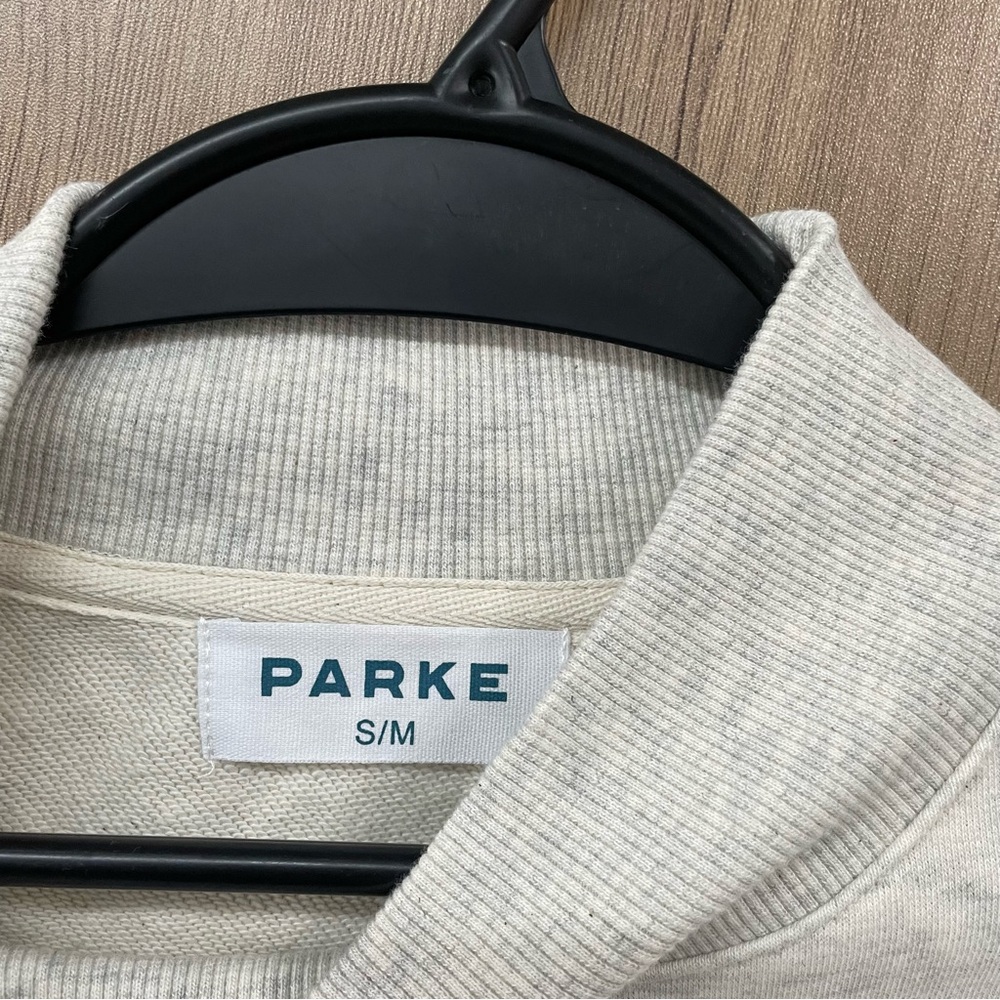 Parke Women's Beige Sweatshirt with Burgundy Lettering - Picture 6 of 8